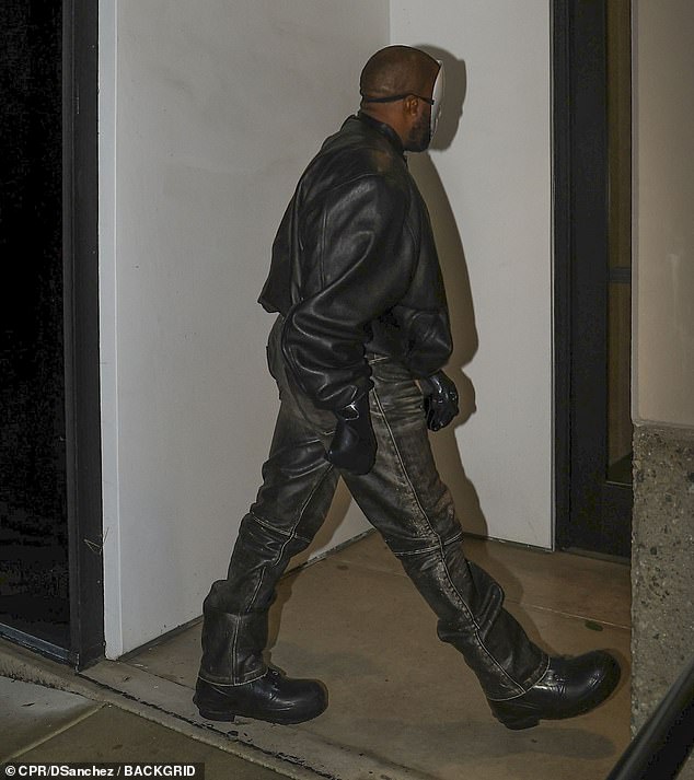 Kanye added a set of military boots to the terrifying fashion moment