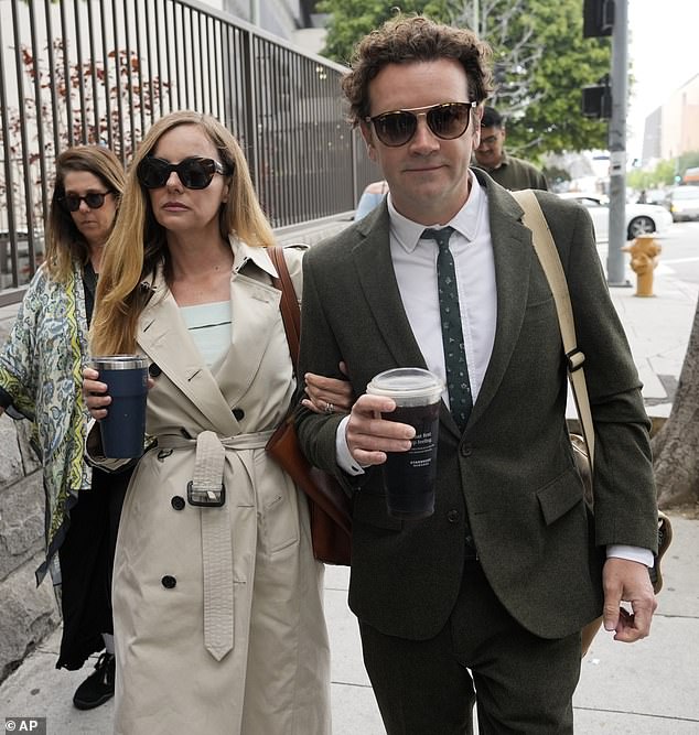 The 43-year-old publicly stood by her husband during his rape case.  A couple is pictured arriving at a Los Angeles court in May 2023