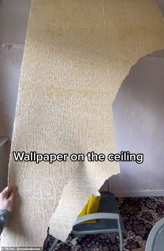 As with carpeted bathrooms, wallpapered ceilings were also all the rage in the 1960s