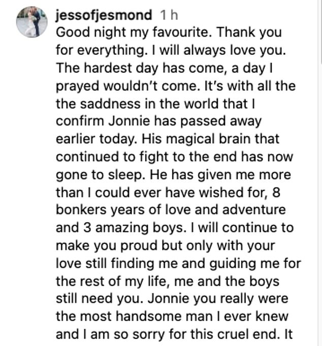 1706952491 85 Jonnie Irwin gave his wife Jessica Holmes his blessing to