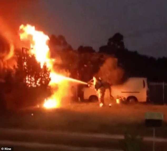 Fire and Rescue NSW Inspector Chris Hughes said his crew 'felt the fire was rapid' and is believed to have been ignited in multiple places