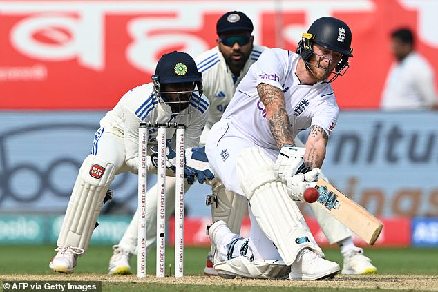 Captain Stokes achieved a score of 47, England's second highest score of the day