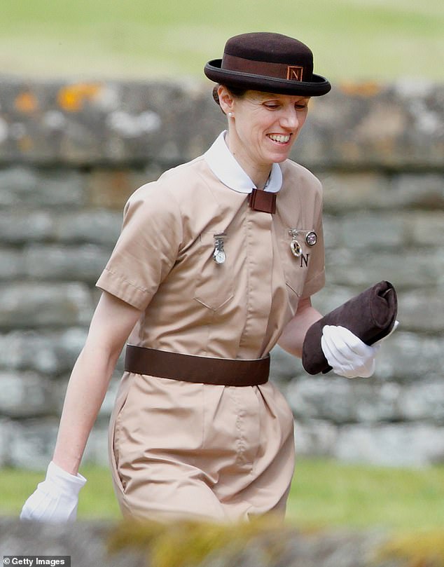 Maria Teresa Borrallo, Welsh children's nanny, is pictured at Pippa Middleton and James Matthews' wedding in 2017