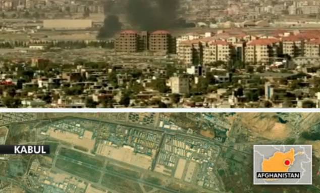 Smoke rises from the airport area after an explosion outside Hamid Karzai International Airport late last week