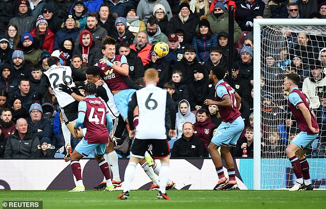 Palhinha was the first to meet Andreas Pereira's inswinging corner and curl home his effort