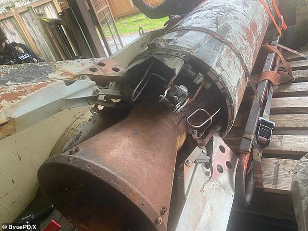 A bomb squad was sent to the man's home to investigate the device and discovered that it was an unguided air-to-air missile designed to carry a 1.5 kiloton nuclear warhead.