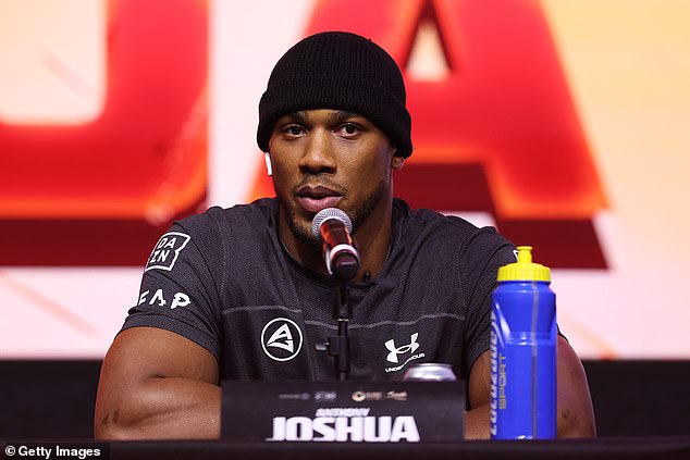 Alslshik also said he wanted Fury to fight Anthony Joshua (pictured) if Usyk pulls out of the May 18 fight, while Usyk can fight whoever he wants if the Gypsy King does so a second time.