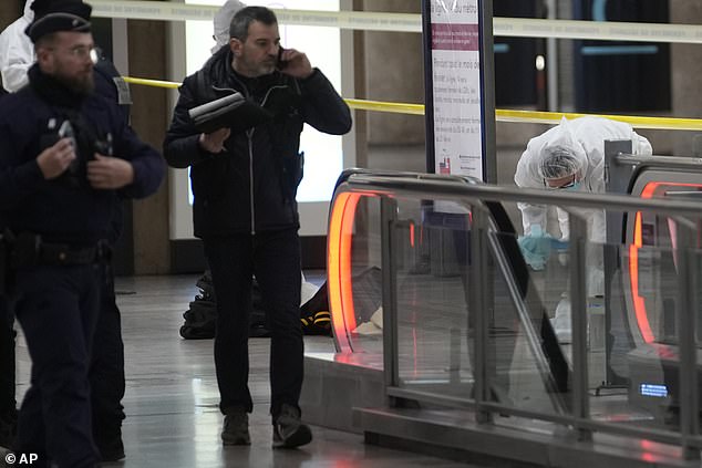 Police investigators are working today to investigate the crime at Gare de Lyon station after an attack