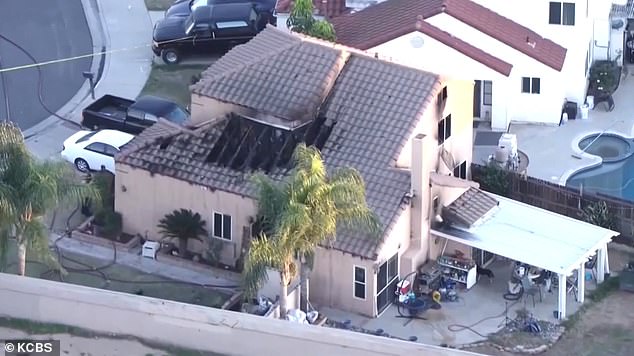 The house where the Wineks lived was set on fire.  Emergency services found the three bodies lying in the front entrance, with stab wounds and bags tied around their heads