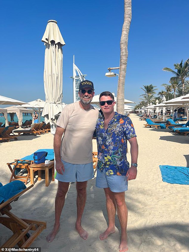 Jurgen Klopp posed for a photo with a fan on holiday after brazenly calling for Bradley to be sent back to Bolton