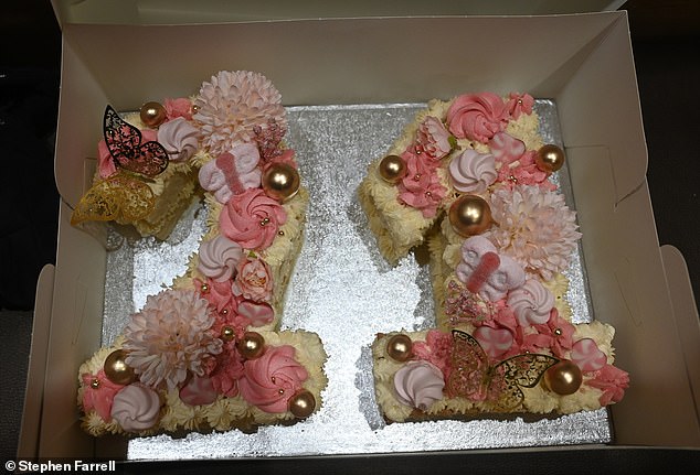 Lilly-Sue, who had a Colin the Caterpillar cake from M&S for breakfast, also got a very delicate sponge cake with beautiful icing and decorations