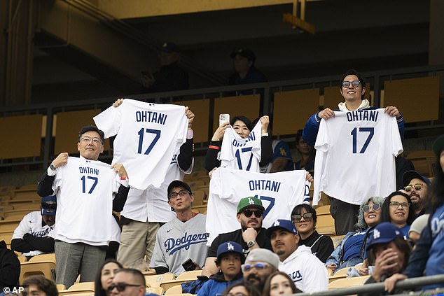 Dodgers fans got their first look at Ohtani in person during the team's Dodgerfest