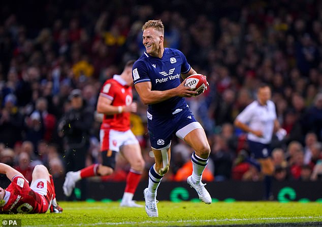 Duhan van der Merwe scored two tries either side of half-time to put Scotland under control