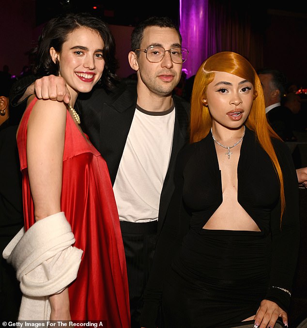 Ice Spice posed with newlyweds Jack Antonoff and Margaret Qualley at the event