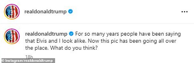 The comparison came in a duo of posts on the ex-president's Instagram and Truth Social accounts, where he asked more than 30 million followers what they thought of his assessment.