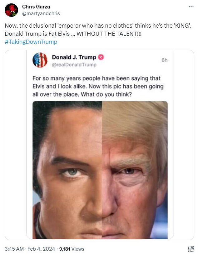 1707072590 163 Donald Trump claims he looks like Elvis in bizarre Instagram