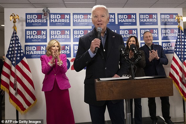 In response, fellow candidate Joe Biden told spectators at an event in Delaware how his ongoing confrontation with the GOP front-runner became 'weird'