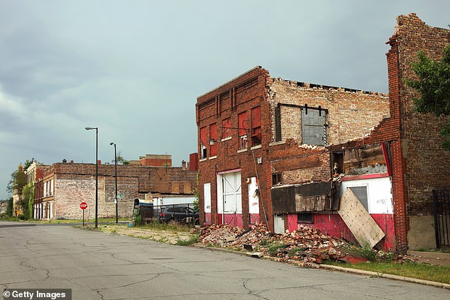 When the steel industry began to shrink in the 1970s as foreign imports outpaced the domestic steel economy, Gary began to descend into chaos.  (Pictured: a street in Gary, IN)