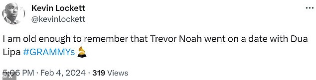 Another mused: 'I'm old enough to remember when Trevor Noah was on a date with Dua Lipa'