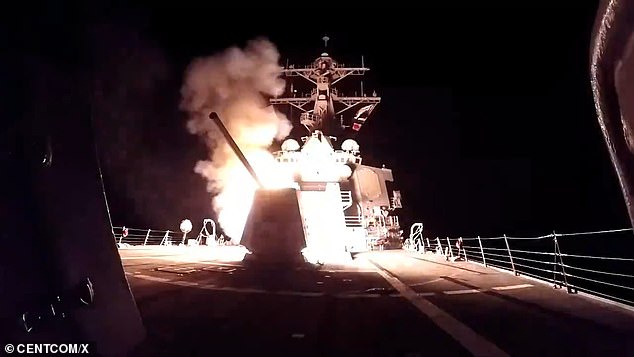 US Central Command uploaded a video of the launches to X (formerly known as Twitter), showing the dramatic moments as the ships' missiles are released