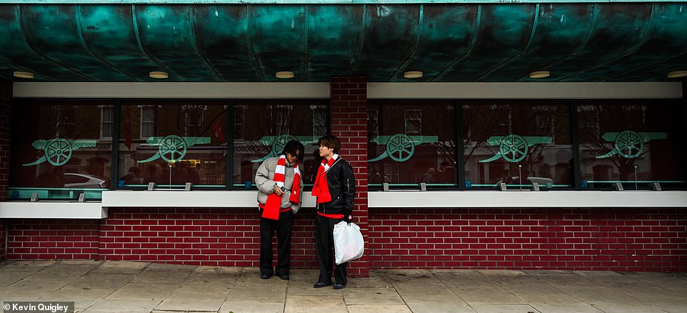 Some used the pre-match break to pick up merchandise from the club shop before entering the famous stadium