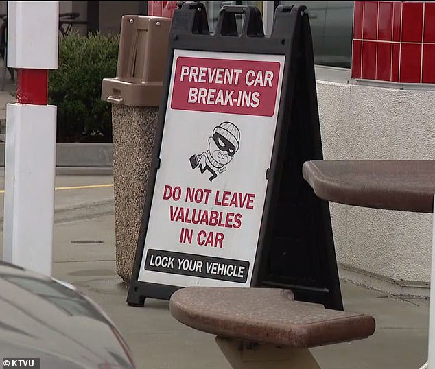 Signs outside Denny's warned of theft amid a spate of robberies