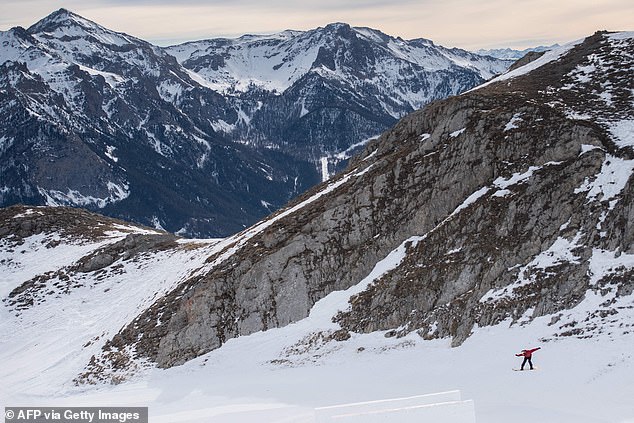 The accident involving the 30-year-old took place at the Serre Chevalier resort in the La Salle-les-Alpes sector, reports said, and involved an Englishman who suffered a 'heavy fall'.  Pictured: A snowboarder is seen at the Serre-Chevalier resort (file photo)