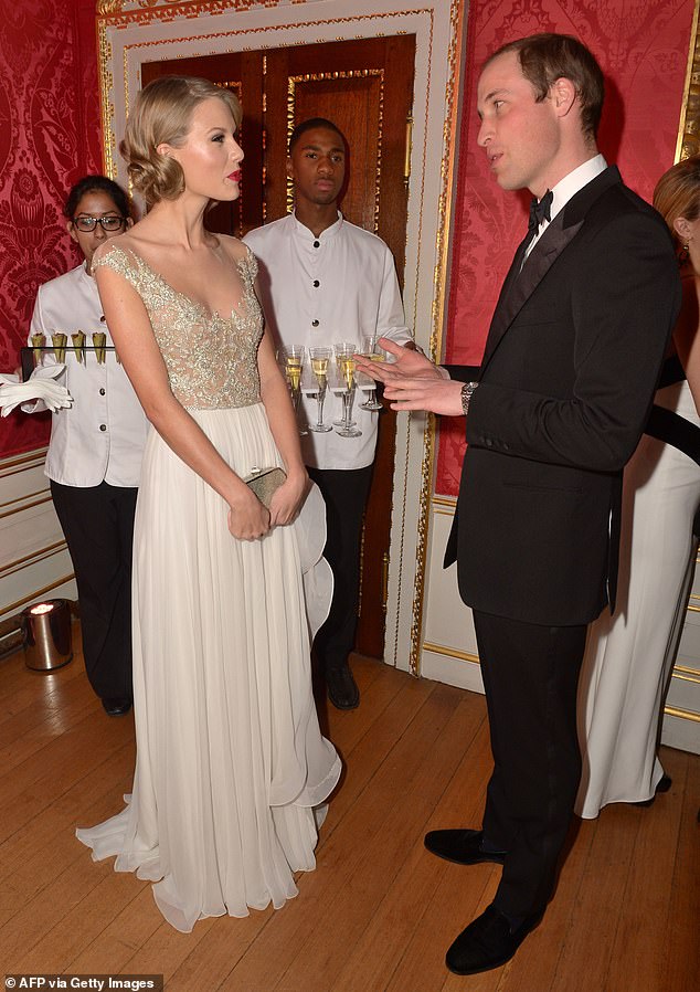 In November 2013, William joined the American pop star (pictured chatting in November 2013) on stage at a fundraising gala for an impromptu performance with Jon Bon Jovi.