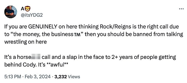 Fans reacted enthusiastically to the decision to trade The Rock for Rhodes, with one writing: 'This could be the biggest misstep in history'