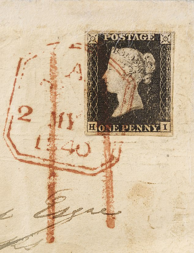 About face: The Penny Black stamp features a profile of the young Queen Victoria