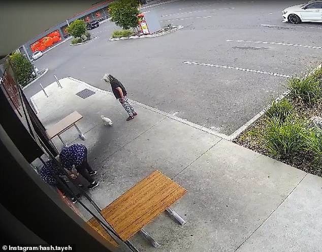 The woman was caught on CCTV leaving something outside the restaurant in North Coburg, Melbourne's north