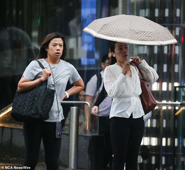 The rain should ease by Tuesday evening as the low moves out to sea south of Sydney