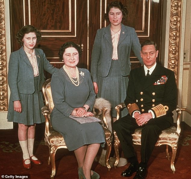 George VI (pictured with the Queen Mother and Queen Elizabeth II) died suddenly in his sleep at age 56 from a coronary thrombosis, or a blood clot in the blood vessels or arteries of the heart