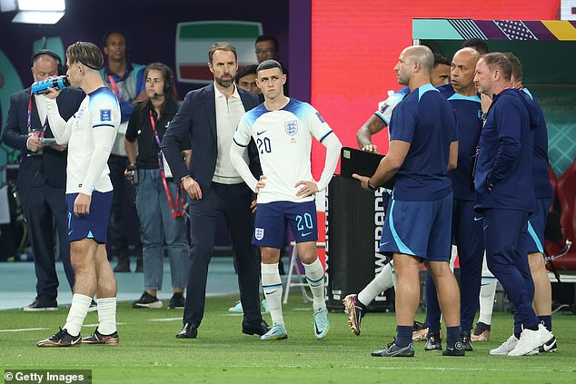 The 23-year-old has sometimes found playing time a struggle with England.  Manager Gareth Southgate (centre left) rarely trusted him to play centrally.