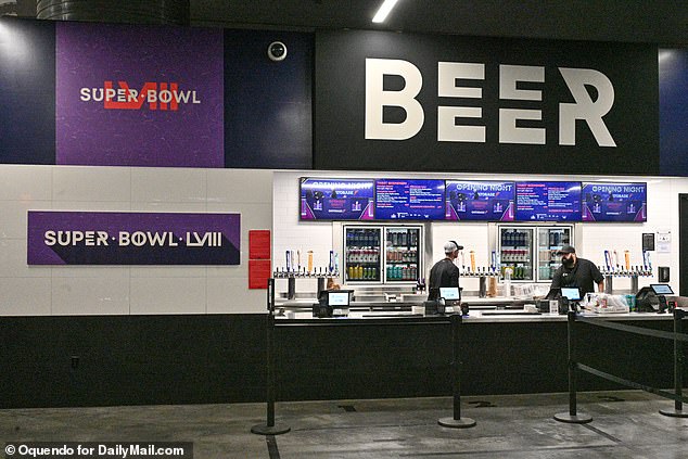 Fans can fuel up on beer as they watch the two teams clash in the Super Bowl