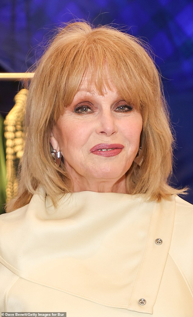 Joanna Lumley attends the opening of Burberry's takeover of Harrods on February 1, 2024