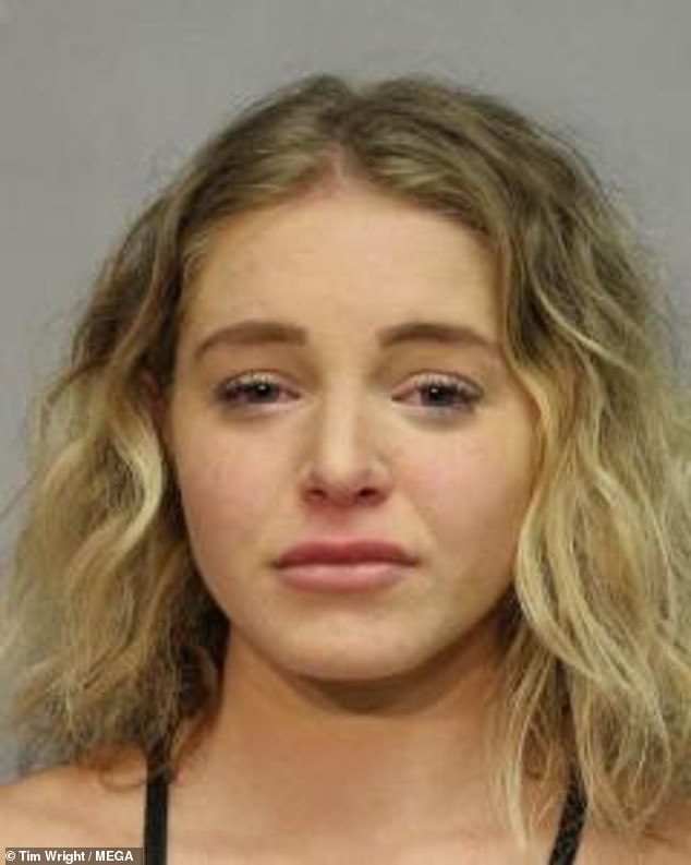 A tearful Clenney is seen in her August 2022 mugshot after being arrested in Hawaii