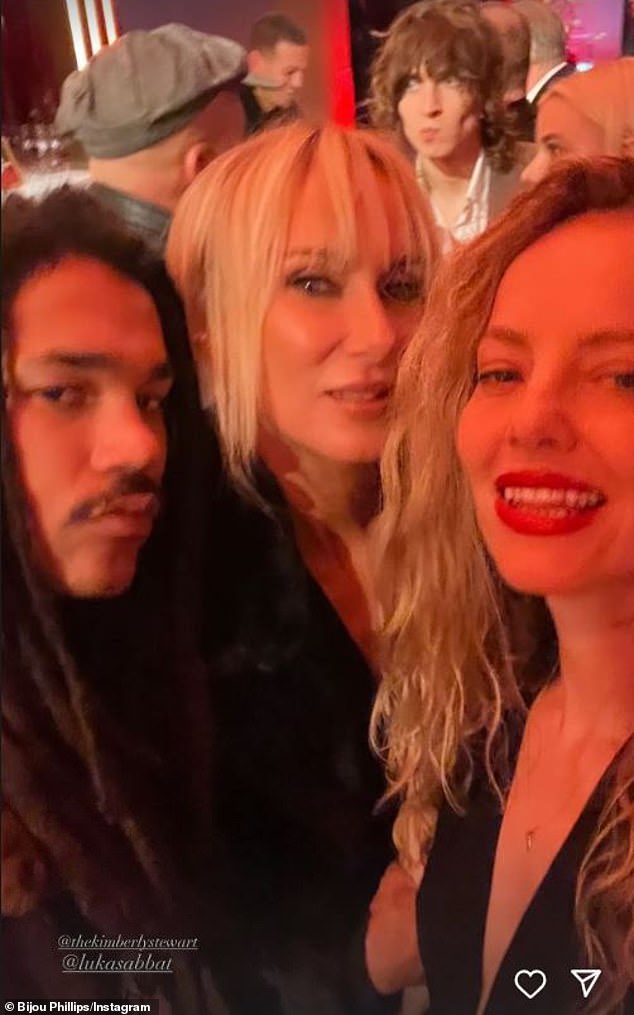 In another image posted by Bijou, she smiled at the camera with actor Luka Sabbat and Kimberly with Anya Taylor-Joy and husband Malcolm McRae in the background