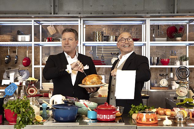 Gregg is busy combining MasterChef films, wellbeing issues and new health and wellbeing podcast, A Piece of Cake (pictured with MasterChef co-judge John Torode)