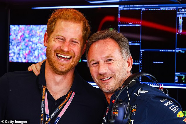 Christian Horner, pictured with Prince Harry before the Texas Grand Prix last October