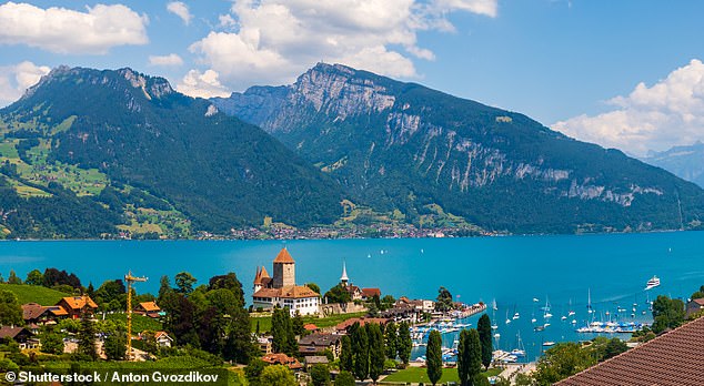 The disaster was only averted when desperate Swiss air traffic controllers told the pilots to 'check their altitude immediately' when they saw the impending disaster unfolding over the lake (photo, file photo), with the plane just 230 meters above the water's surface.