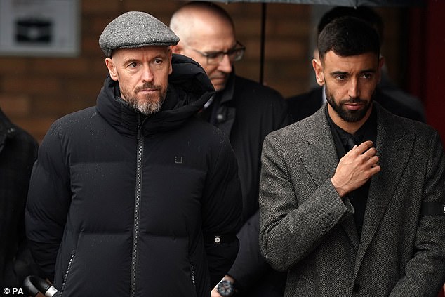 Manchester United boss Erik ten Hag appeared alongside captain Bruno Fernandes