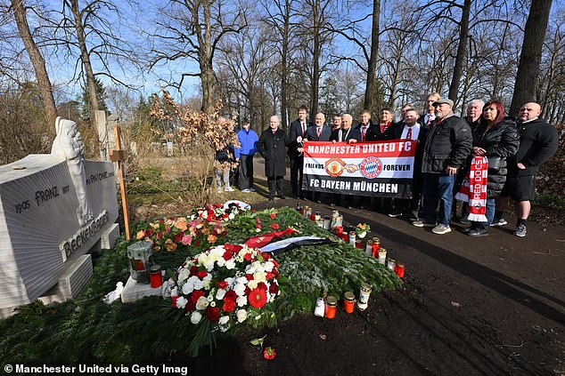 A separate service was also held in Munich at Manchesterplatz – near the crash site in Germany