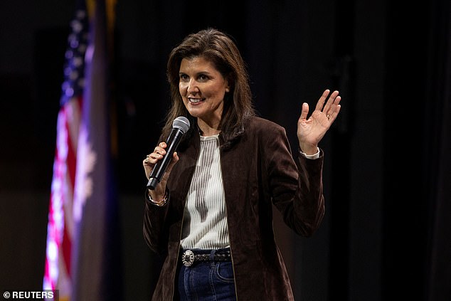 Trump's remaining rival Nikki Haley is photographed campaigning in South Carolina ahead of the Palmetto State's Feb. 24 primary.  Haley has not spent 