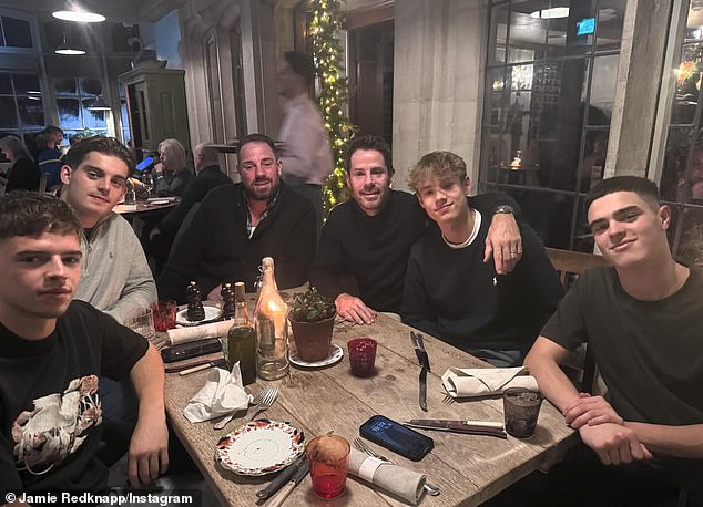 The expert also shared a group photo of him, Mark and Charley enjoying a meal with Jamie's other son Beau