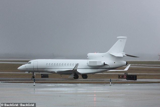 Swift, 34, was under pressure to reduce her carbon emissions after traveling across the US to spend time with Kelce, 34, of Kansas Chief, while also performing the international leg of her Era's tour.  Taylor's private jet is pictured