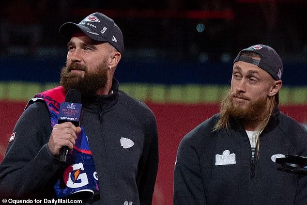 Kelce answered questions along with his tight end rival George Kittle on Monday night