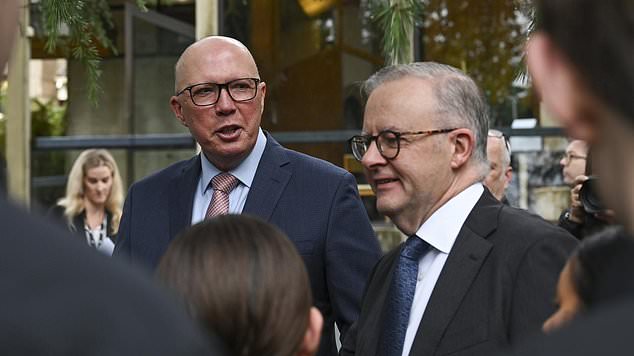 Mr Albanese (right) accused the opposition of being 'dishonest' by ultimately agreeing to implement the changes announced on January 25, despite an ongoing attack on them