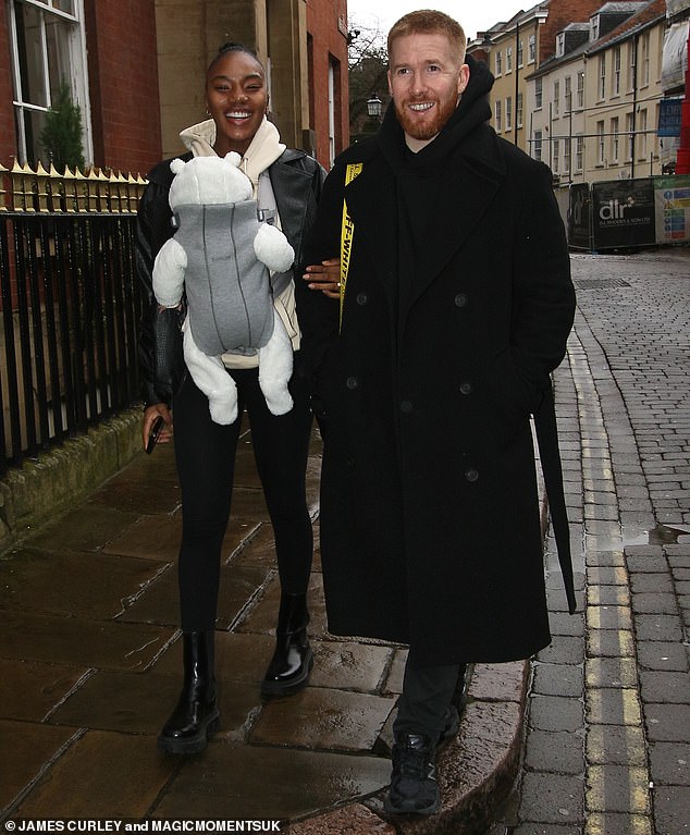 Also in Nottingham were Strictly's Neil Jones, 41, and Love Island's Chyna Mills, 25, with their daughter Havana, three months