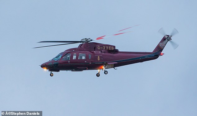 The royal helicopter that took King Charles and Queen Camilla to Sandringham